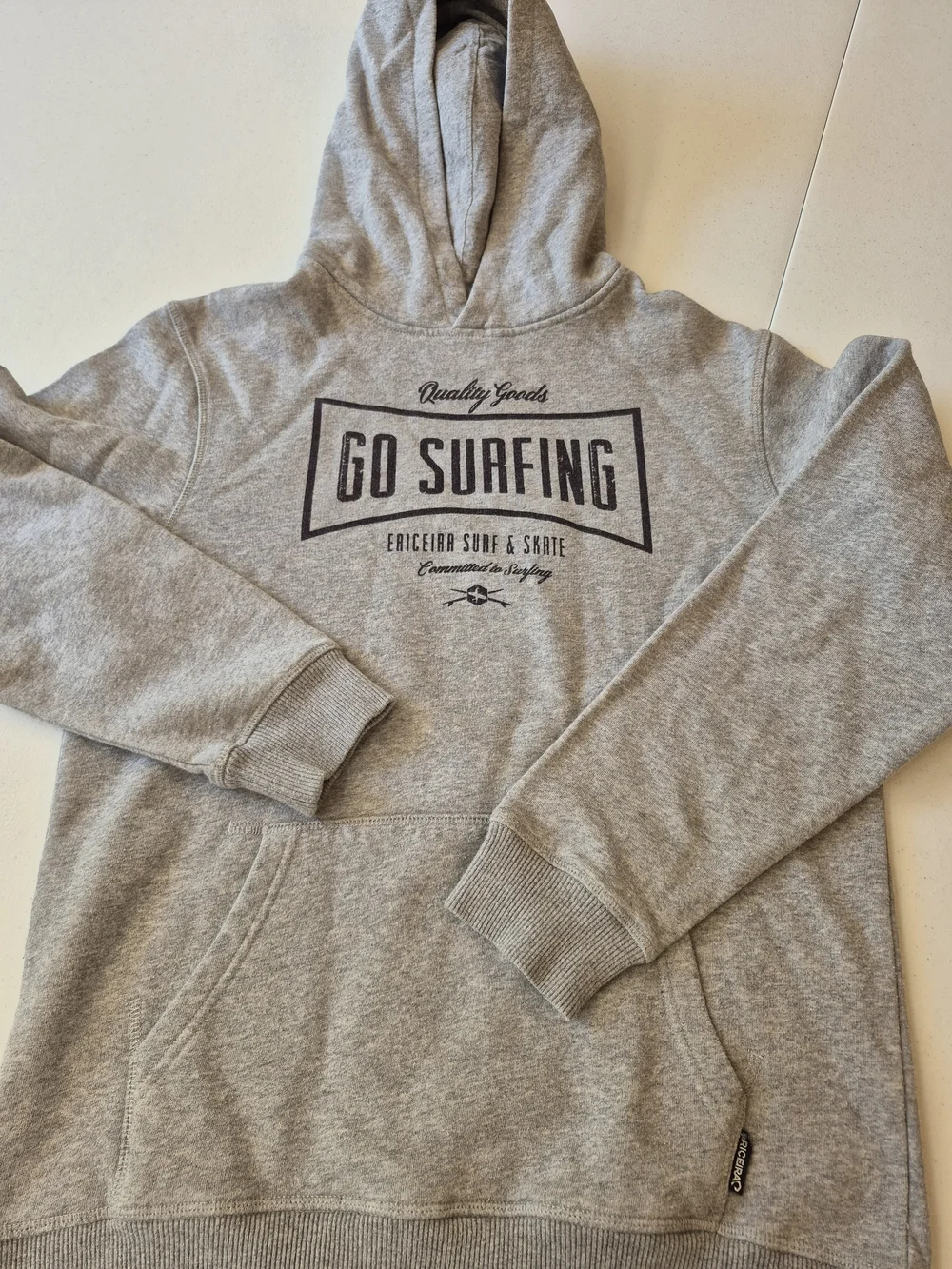Grey 'Go Surfing' Kids Hooded Sweatshirt 4861